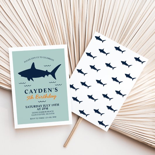 Invitation à une fête d'anniversaire de requin