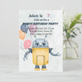 Invitation à une fête d'anniversaire de robot (Debout devant)
