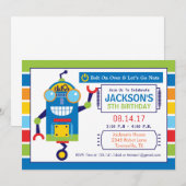 Invitation à une fête d'anniversaire de robot (Devant / Derrière)