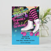 Invitation à une fête d'anniversaire de roller rét (Debout devant)