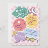 Invitation à une fête d'anniversaire de roller ska (Devant)