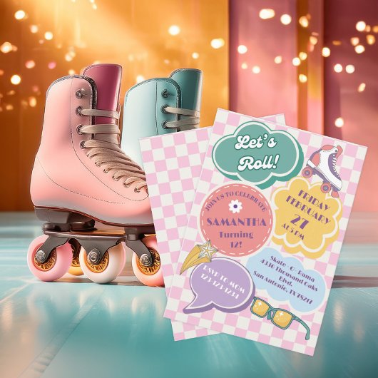 Invitation à une fête d'anniversaire de roller ska