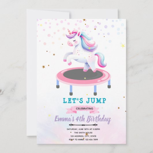 Invitation à une fête d'anniversaire de saut de li (Devant)