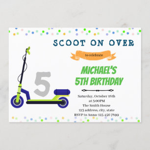 Invitation à une fête d'anniversaire de scooter