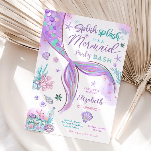 Invitation à une fête d'anniversaire de sirène