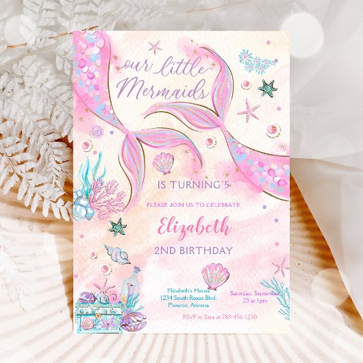 Invitation à une fête d'anniversaire de sirène