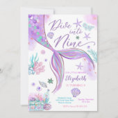 Invitation à une fête d'anniversaire de sirène (Devant)