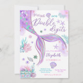 Invitation à une fête d'anniversaire de sirène (Devant)