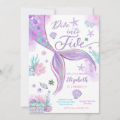 Invitation à une fête d'anniversaire de sirène (Devant)