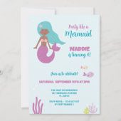 Invitation à une fête d'anniversaire de sirène noi (Devant)