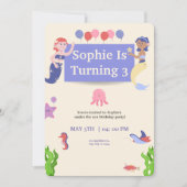 Invitation à une fête d'anniversaire de sirène, so (Devant)