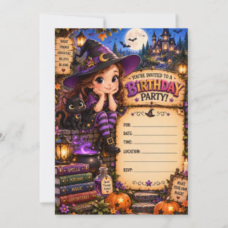 Invitation à une fête d'anniversaire de sorcière |