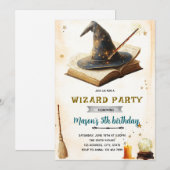 Invitation à une fête d'anniversaire de sorcière e (Devant / Derrière)