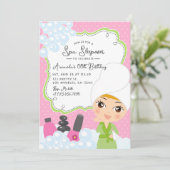 Invitation à une fête d'anniversaire de spa pour f (Debout devant)