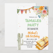 Invitation à une fête d'anniversaire de tamale (Devant / Derrière)