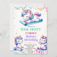 Invitation à une fête d'anniversaire de yoga licor