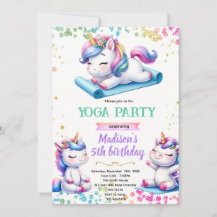 Invitation à une fête d'anniversaire de yoga licor
