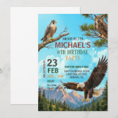 Invitation à une fête d'anniversaire des oiseaux d (Devant / Derrière)
