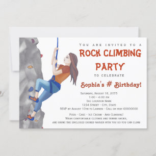 Invitation à une fête d'anniversaire d'escalade po