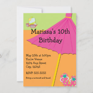 Invitation à une fête d'anniversaire d'été plage a