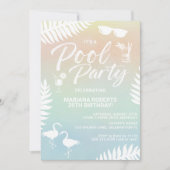 Invitation à une fête d'anniversaire d'été Pool Pa (Devant)