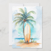 Invitation à une fête d'anniversaire d'été Surf's  (Dos)