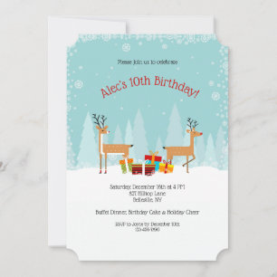 Invitation à une fête d'anniversaire d'hiver