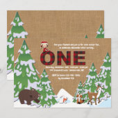 Invitation à une fête d'anniversaire d'hiver un (Devant / Derrière)