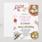Invitation à une fête d'anniversaire Dimsum (Devant / Derrière)