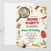Invitation à une fête d'anniversaire d'insectes (Devant / Derrière)