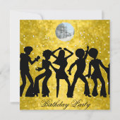 Invitation à une fête d'anniversaire Disco 70's (Devant)