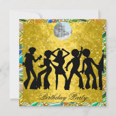 Invitation à une fête d'anniversaire Disco 70's Ré (Devant)