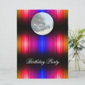Invitation à une fête d'anniversaire Disco Rétro (Debout devant)