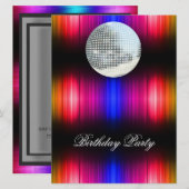 Invitation à une fête d'anniversaire Disco Rétro (Devant / Derrière)