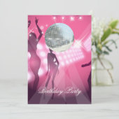 Invitation à une fête d'anniversaire Disco Rétro (Debout devant)