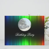 Invitation à une fête d'anniversaire Disco Rétro (Debout devant)