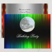 Invitation à une fête d'anniversaire Disco Rétro (Devant / Derrière)