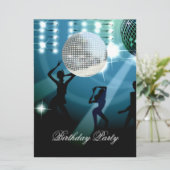 Invitation à une fête d'anniversaire Disco Rétro (Debout devant)