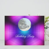 Invitation à une fête d'anniversaire Disco Rétro (Debout devant)
