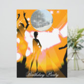 Invitation à une fête d'anniversaire Disco Rétro (Debout devant)