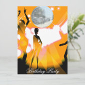 Invitation à une fête d'anniversaire Disco Rétro (Debout devant)