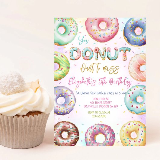 Invitation à une fête d'anniversaire Donut