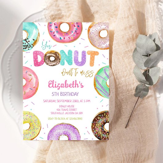 Invitation à une fête d'anniversaire Donut