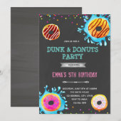 Invitation à une fête d'anniversaire Donut and dun (Devant / Derrière)