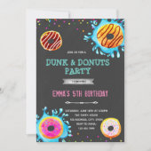 Invitation à une fête d'anniversaire Donut et dunk (Devant)