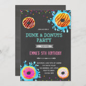 Invitation à une fête d'anniversaire Donut et dunk (Devant / Derrière)