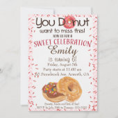 Invitation à une fête d'anniversaire Donut N'oubli (Devant)
