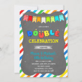 Invitation à une fête d'anniversaire double célébr (Devant)