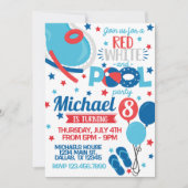 Invitation à une fête d'anniversaire du 4 juillet (Devant)