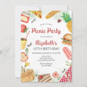 Invitation à une fête d'anniversaire en pique-niqu (Devant)